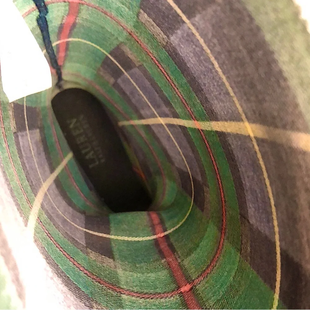 RALPH LAUREN Rossalyn II Black Watch Plaid Knee High Wellies Size 8 - Picture 14 of 17